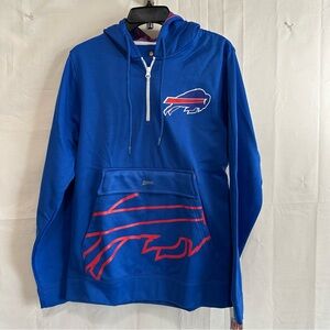 ZUBAZ NFL MEN'S 1/4 ZIP BIG POCKET TEAM LOGO HOODIE BUFFALO BILLS SMALL